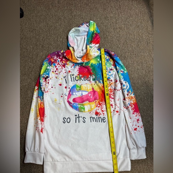 VERTICHE Colorful Graphic Hoodie WHITE COLOR size M - Picture 6 of 9